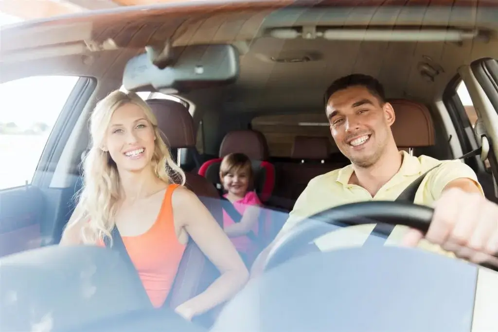 Family Practicing Seat belt Safety