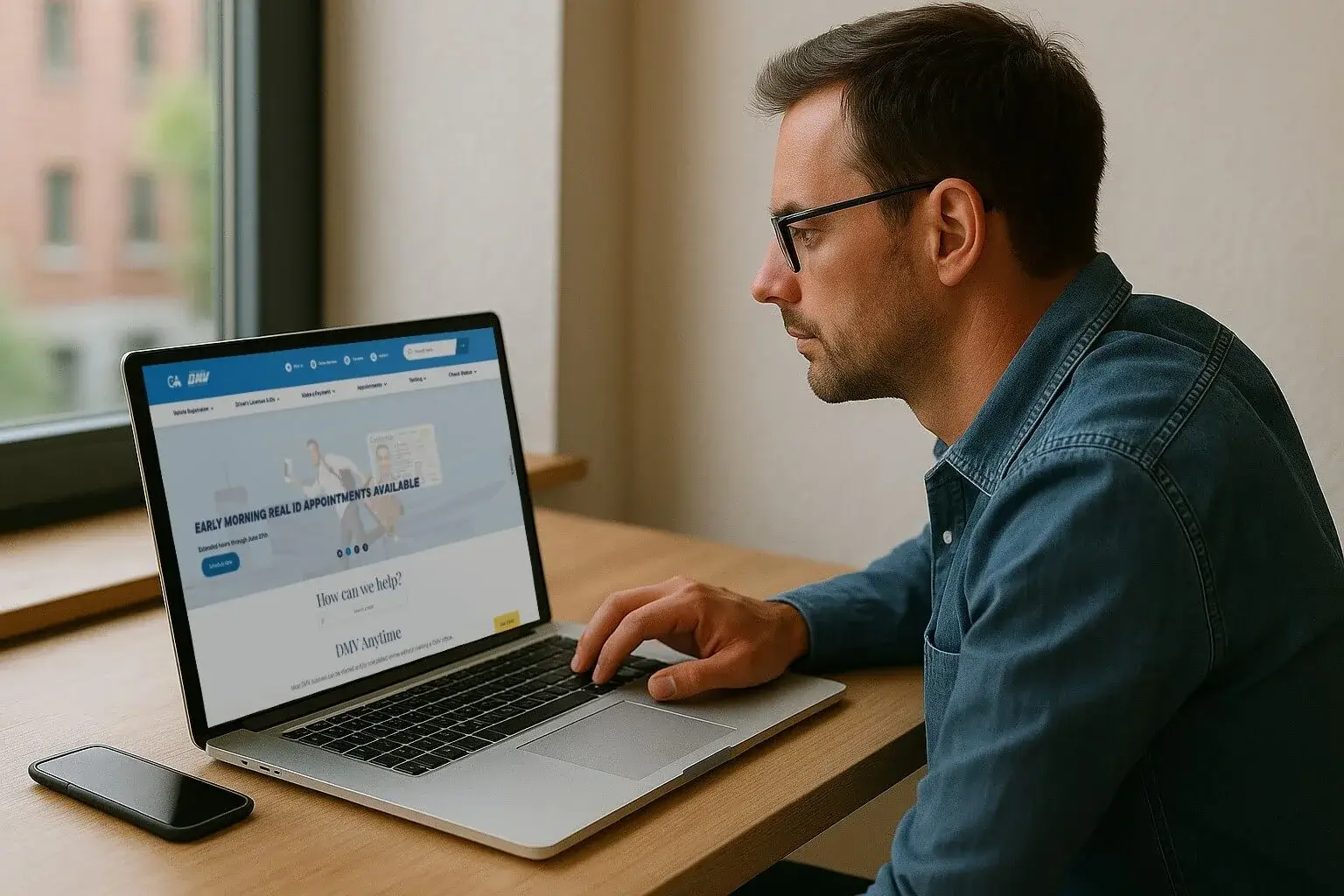 Man checking his SR-22 insurance status on a DMV website