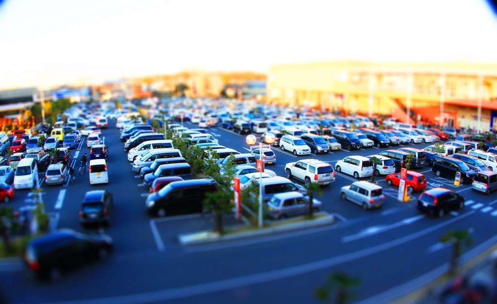 Image of busy parking lot
